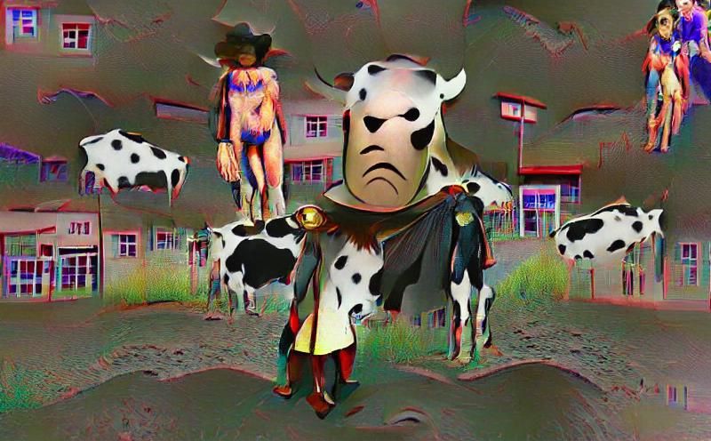 Humorous Cow Illustration from Simple AI Prompt