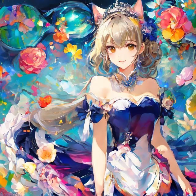 European Princess in Strapless Mini Dress