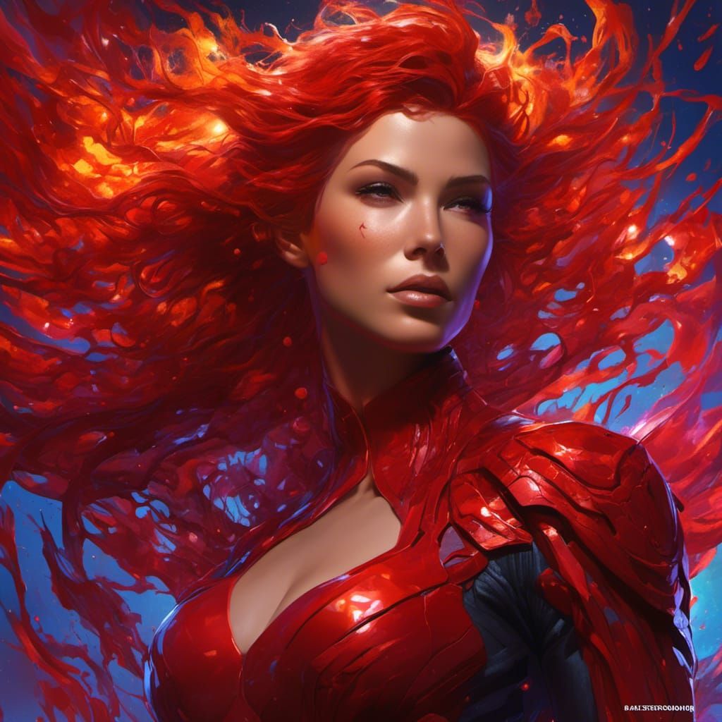 <lora:NC Hyperreal:1.0> Rachel Summers with red claw marks on her face