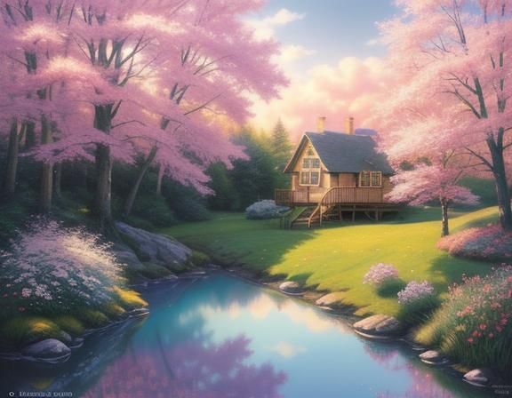 Cottagecore Dreamscape in Pastel Photorealism
