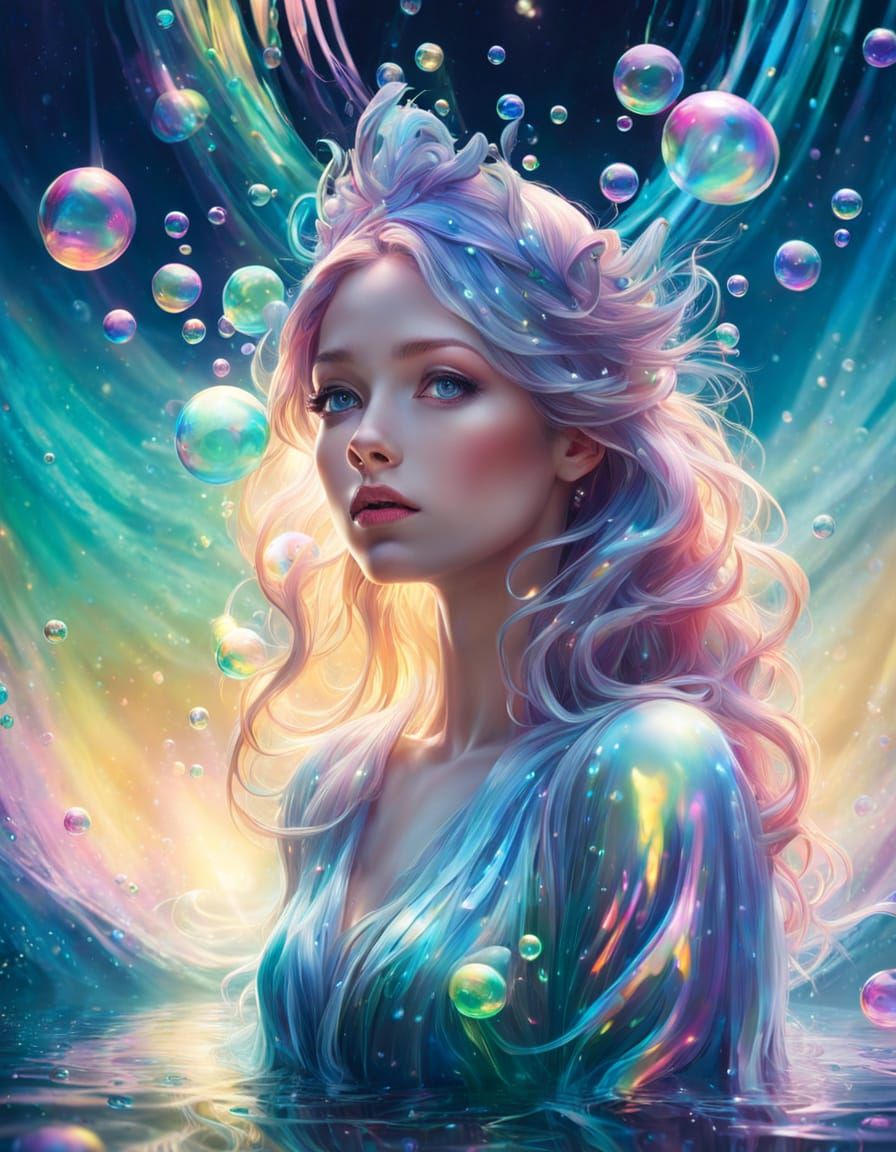 Liquid Goddess in Ethereal Underwater Realm