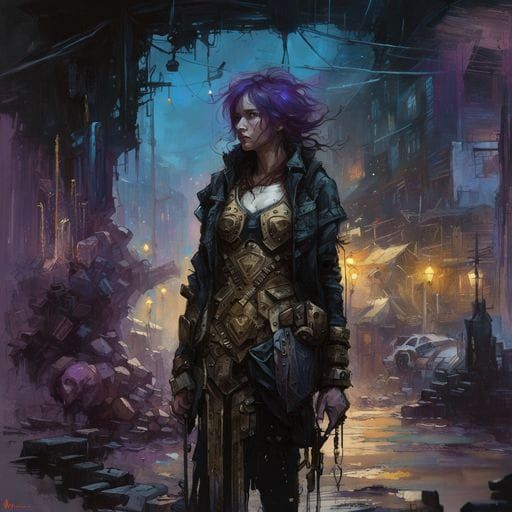 Cyberpunk Night Owl in Armor Portrait