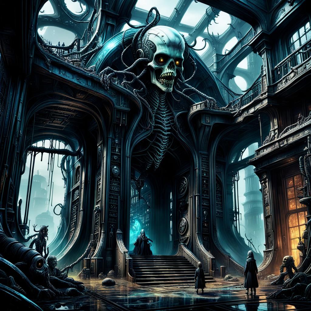 Witches and Zombies in Cyberpunk Storybook Illustration