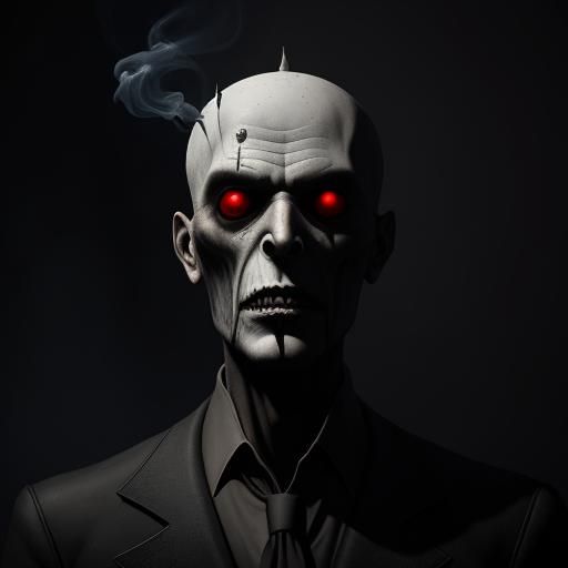 Smokey Vampire in Surrealist Melting Oil Style