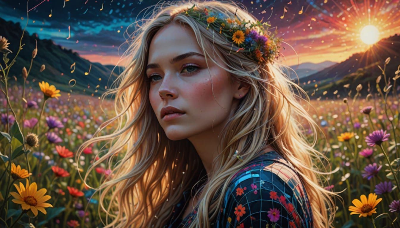 Dreamscape Model in a Wildflower Landscape