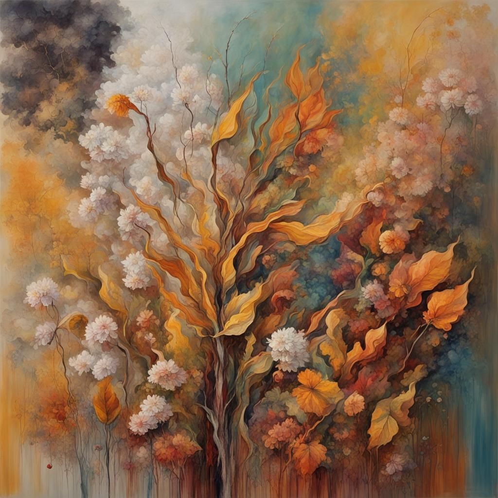 Seasons of Life: Abstract Art with Complementary Colors