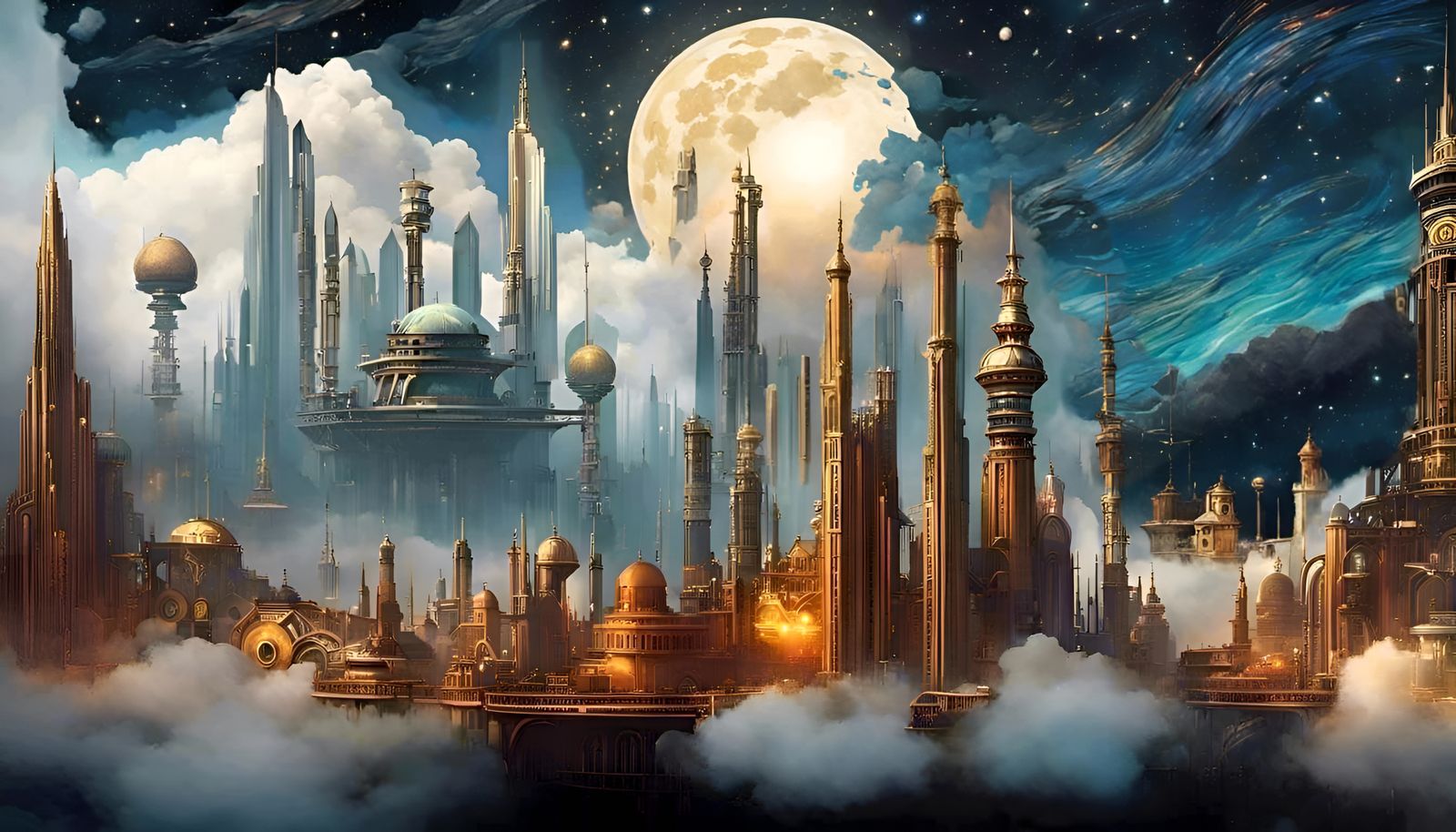 Lighthouse at Night in Van Gogh Style