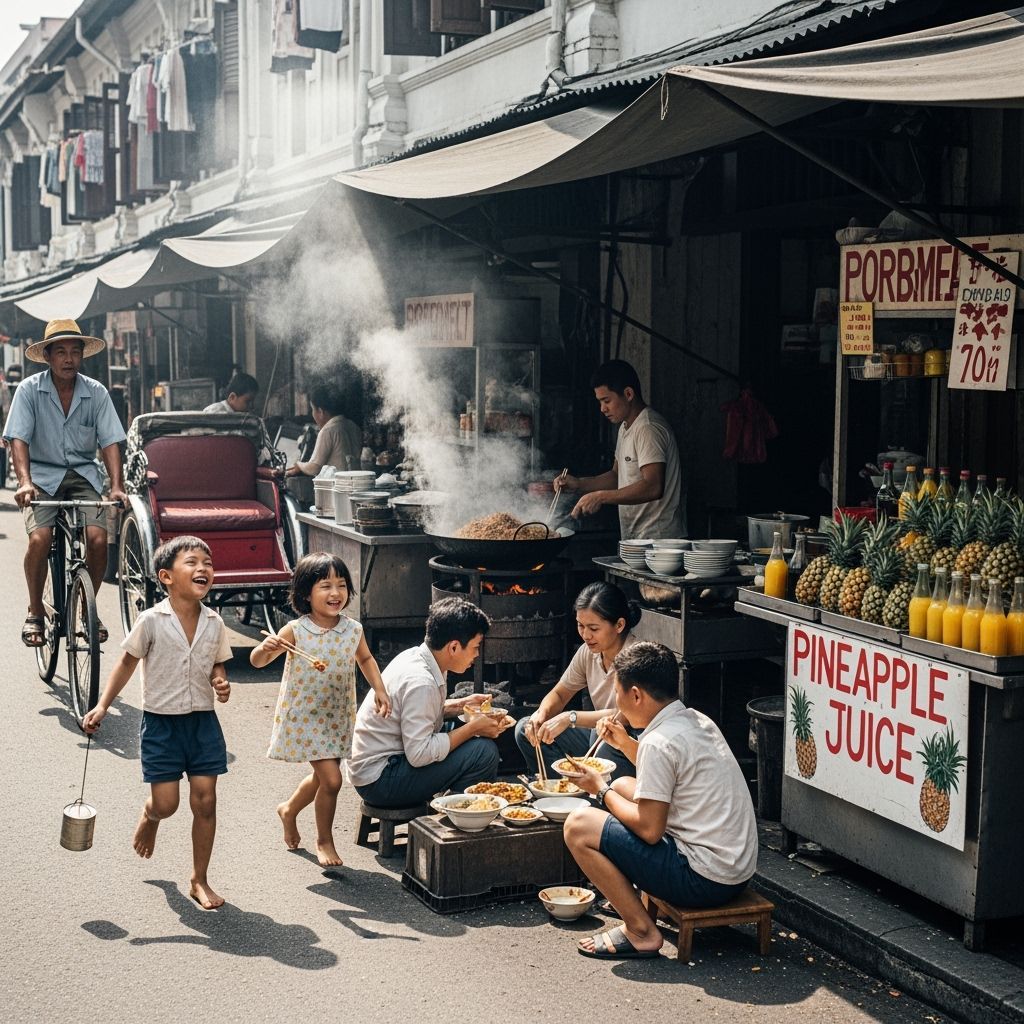 Vibrant Singapore Street Scene from the Past