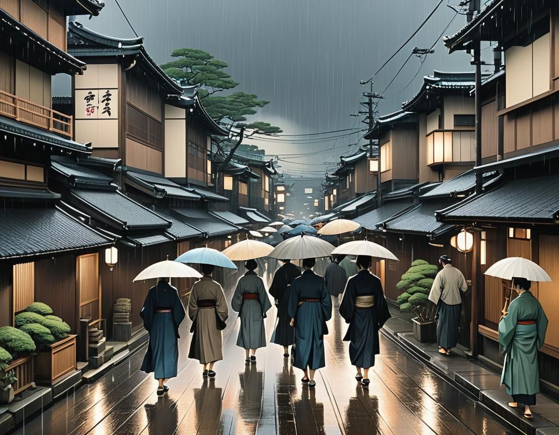 A street scene in Edo (Tokyo)