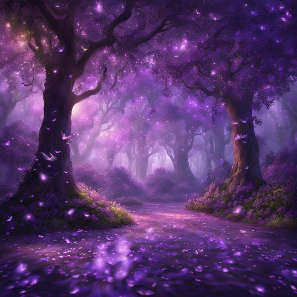 Mystical Forest Emerging from Oil Painting