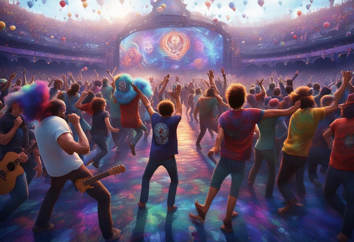 Dancing at Grateful Dead Concert: Matte Painting