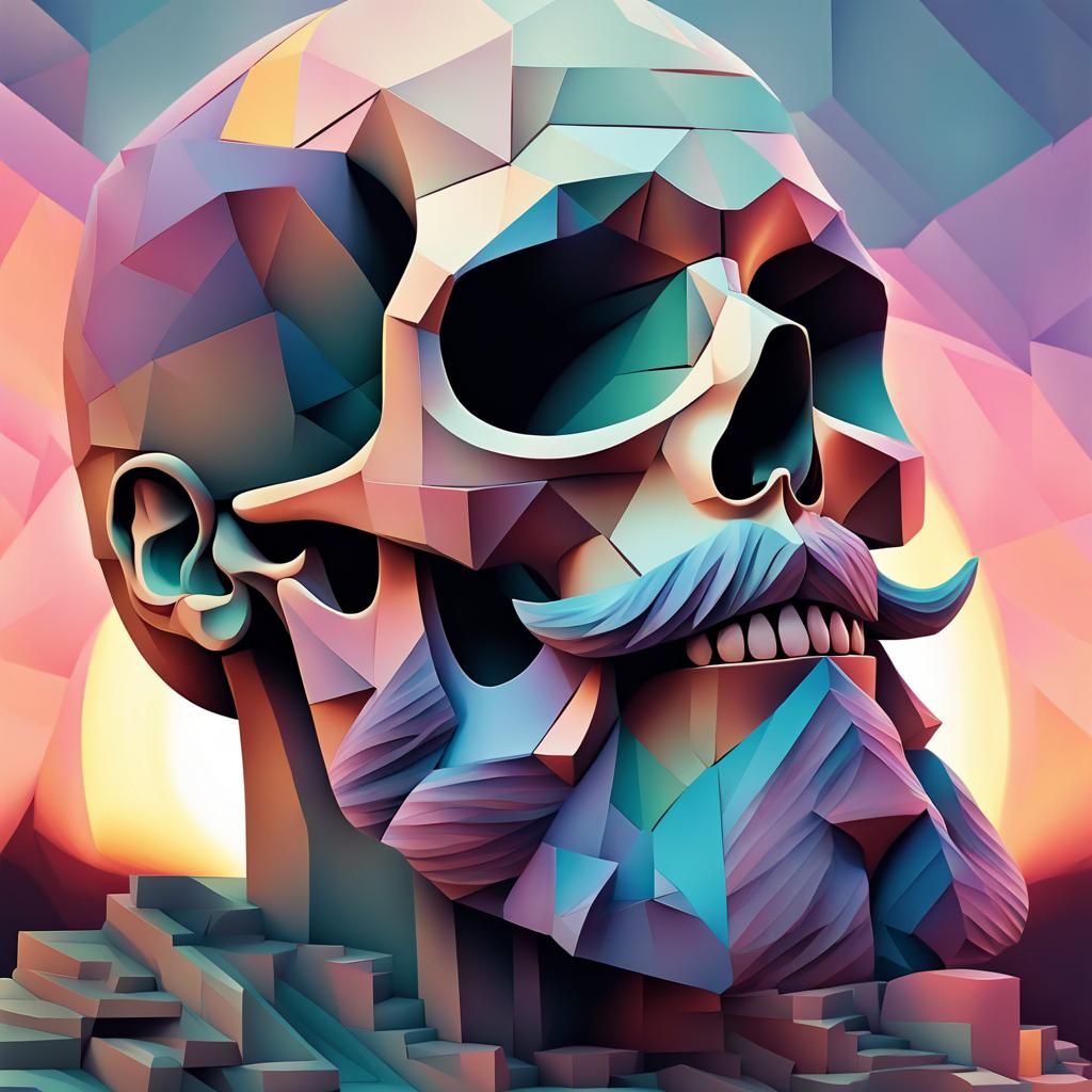 Cubist mustache