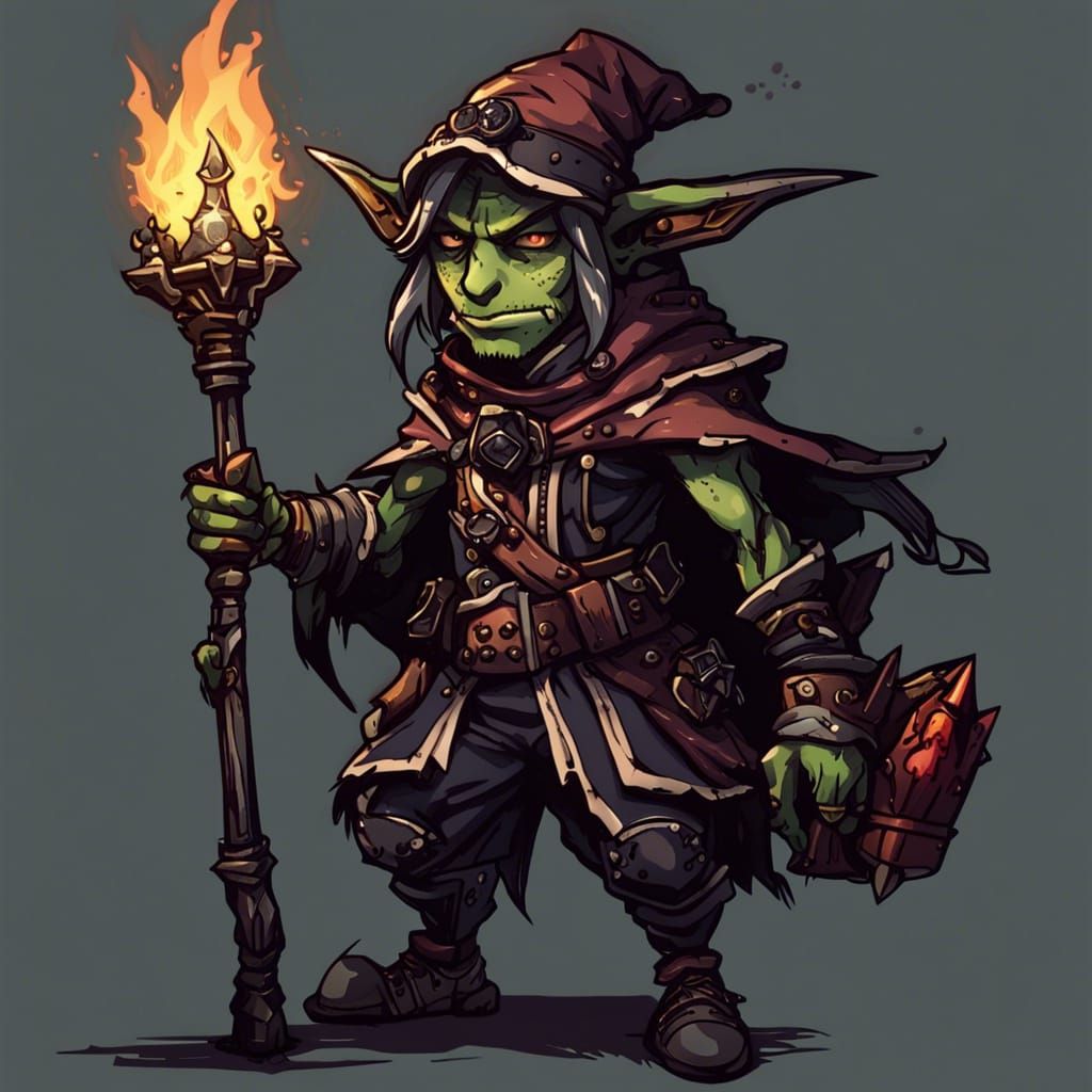 Goblin Wizard Game Sprite in Anime Art Style