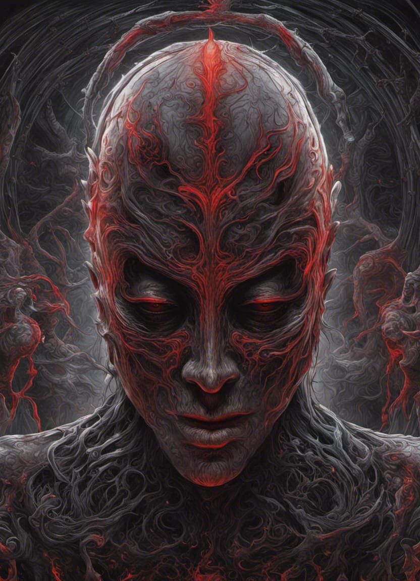 DMT Entity in Style of Bacon and Giger