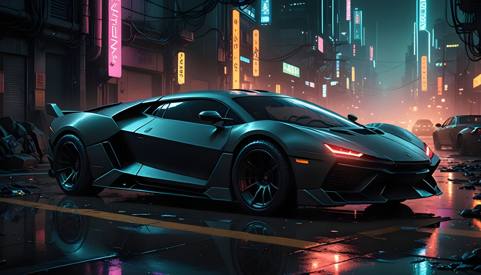 Ethereal Chrome Beast Emerges from Shadowy Night