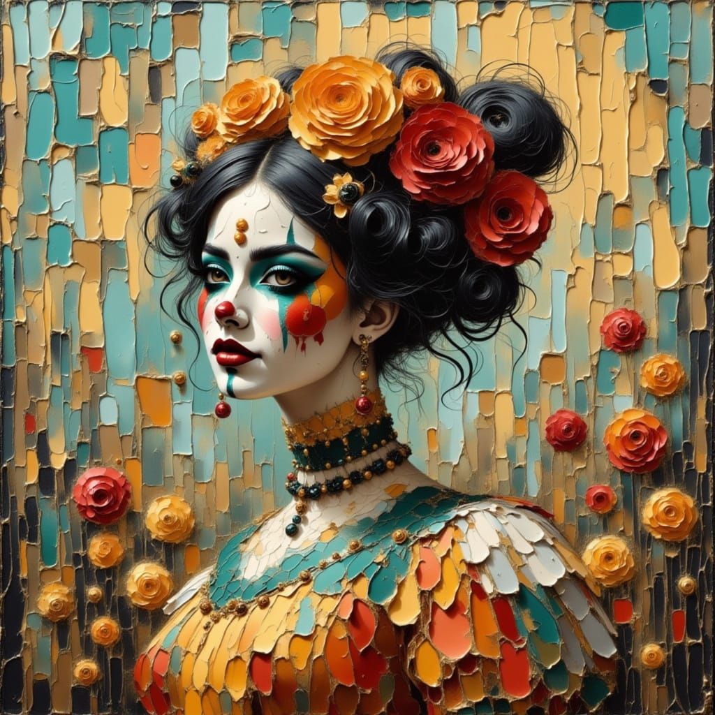 Elegant Woman at a Vibrant Carnival