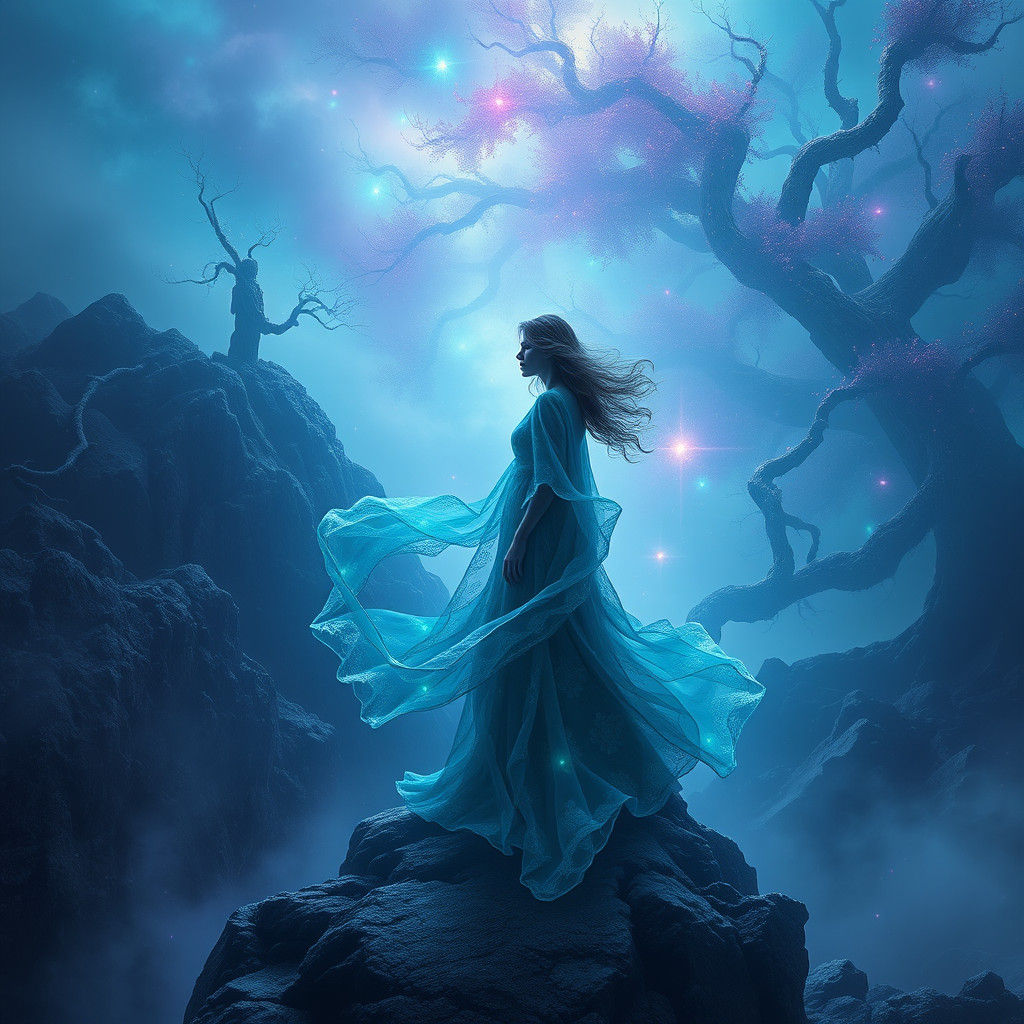 Mystical Woman at Finisterre with Dream Visions