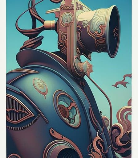 Camera Parts in Street Art Style Poster