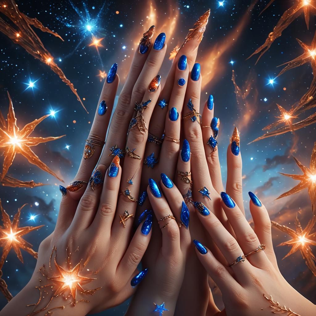 Ethereal Fingers with Star Nails: Fantasy Concept Art