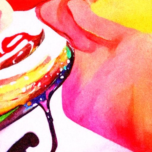 Intense Euphoria as Gouache Painting