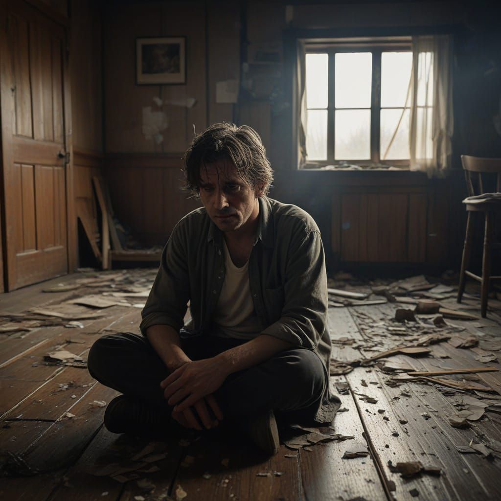 Gritty Realism Photography of a Distraught Man