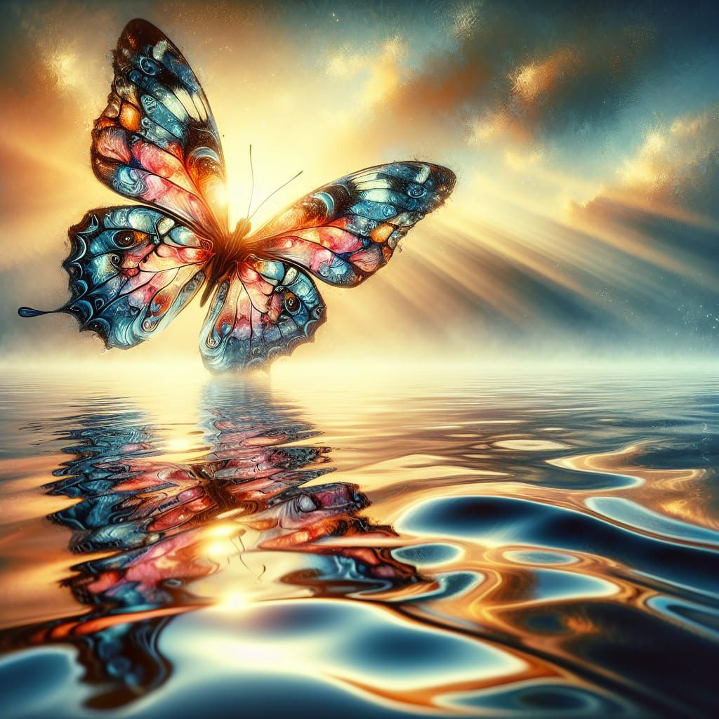 Stunning Butterflies in Morning Ocean Light