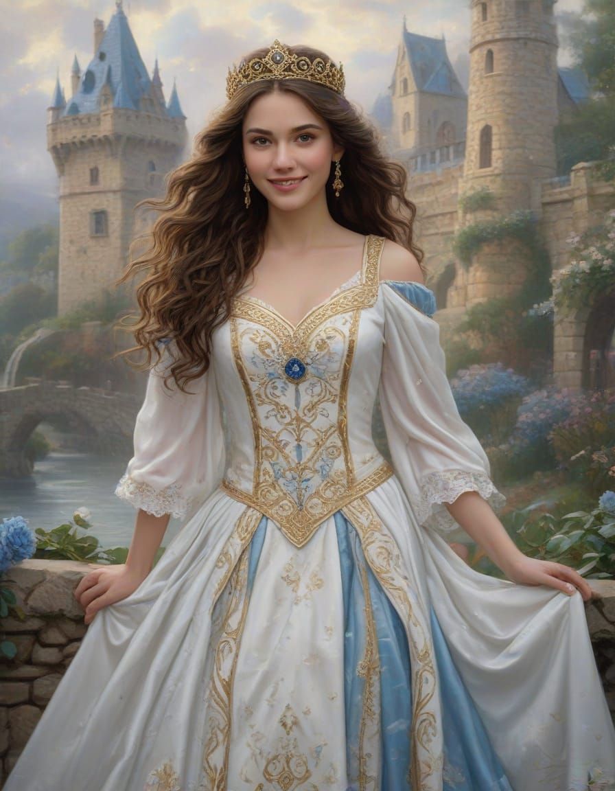 Ethereal Medieval Princess in Celtic Castle