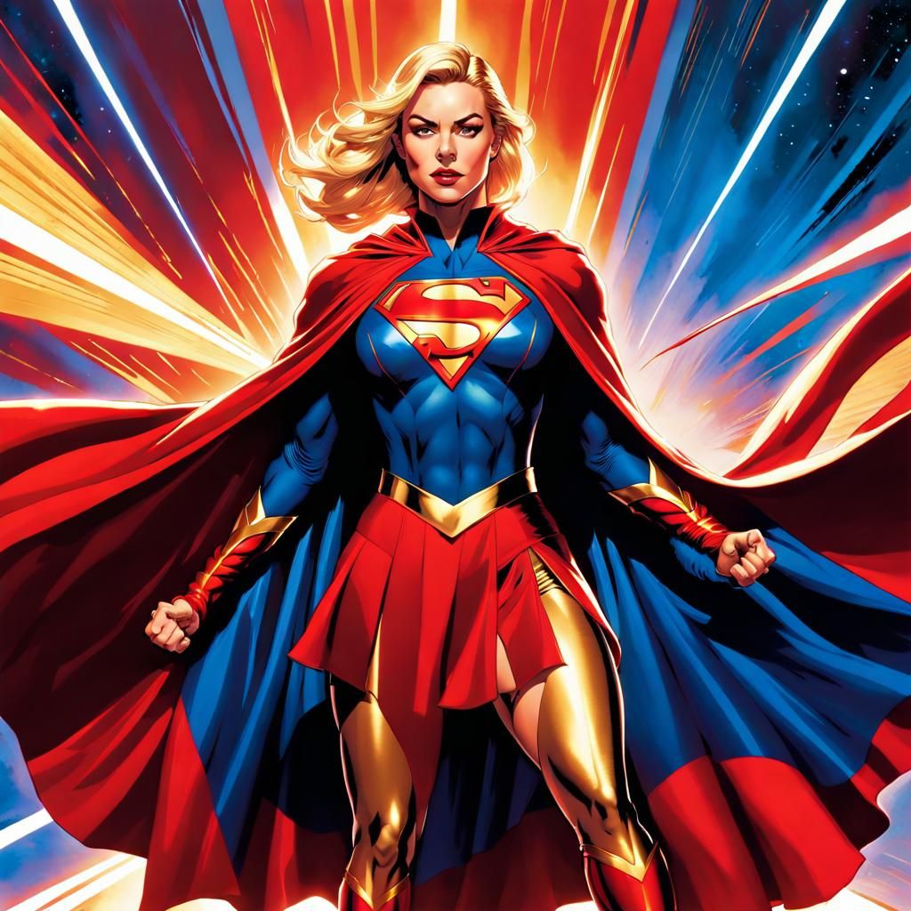 Supergirl Concept Art in Comic Book Style