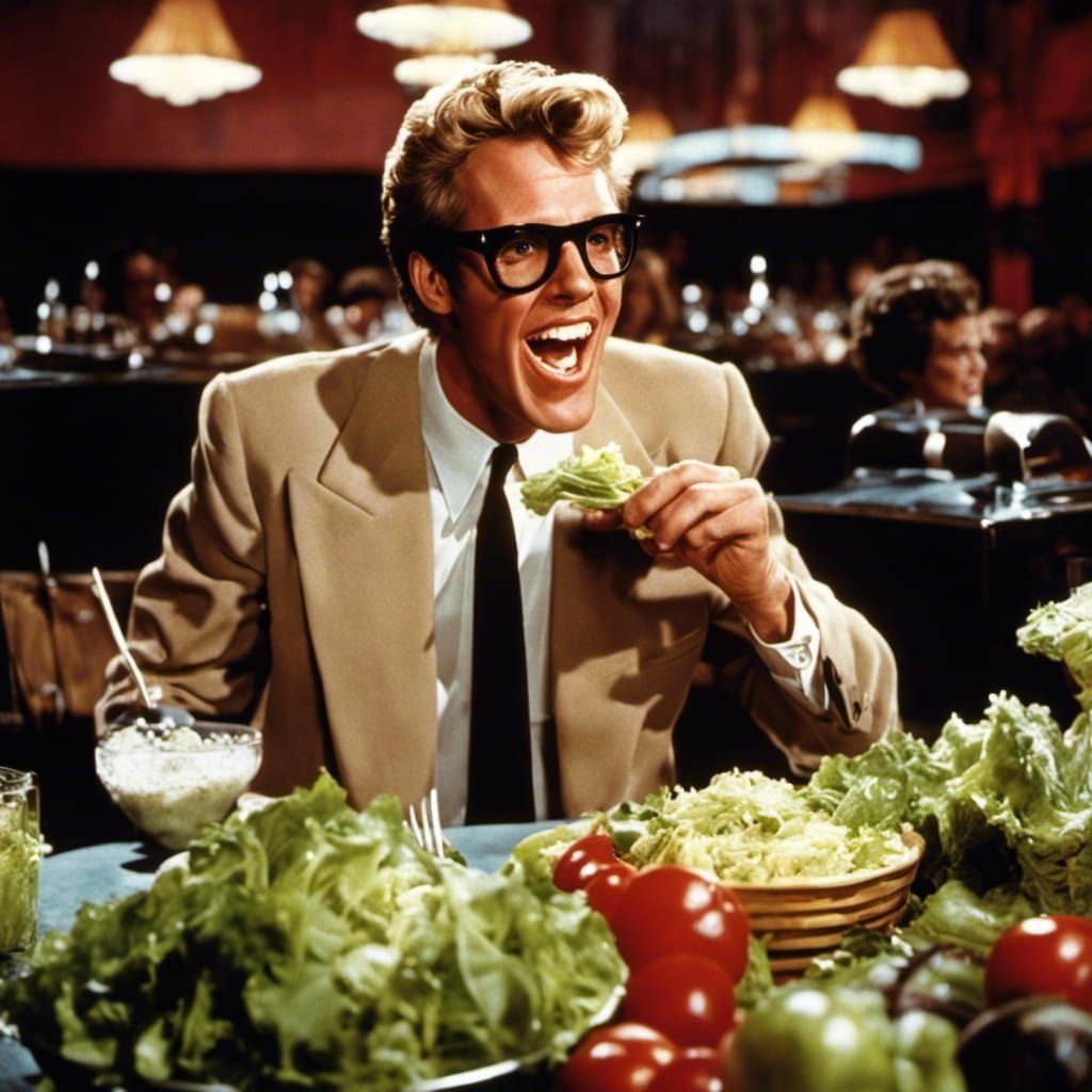 Gary Busey as Buddy Holly Eating Salad
