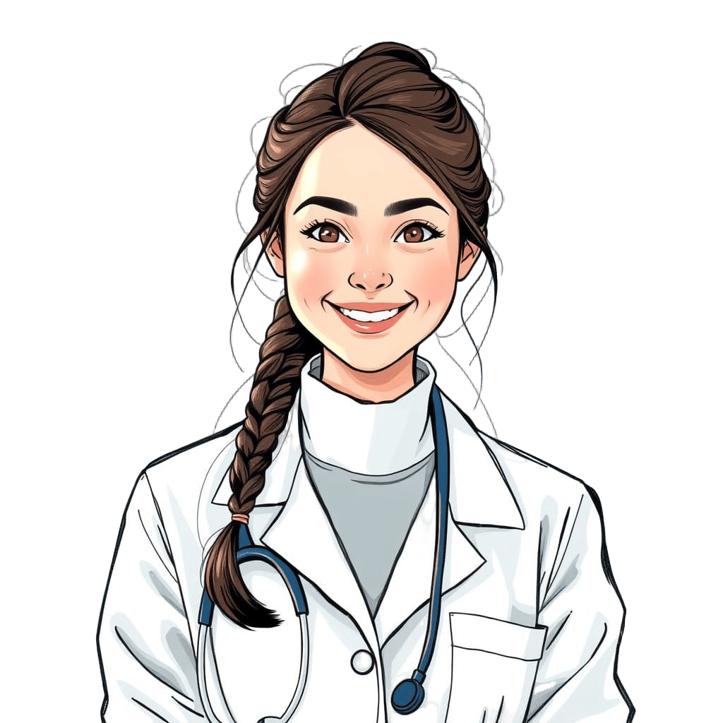 Smiling Medical Student Caricature in Pencil and Ink