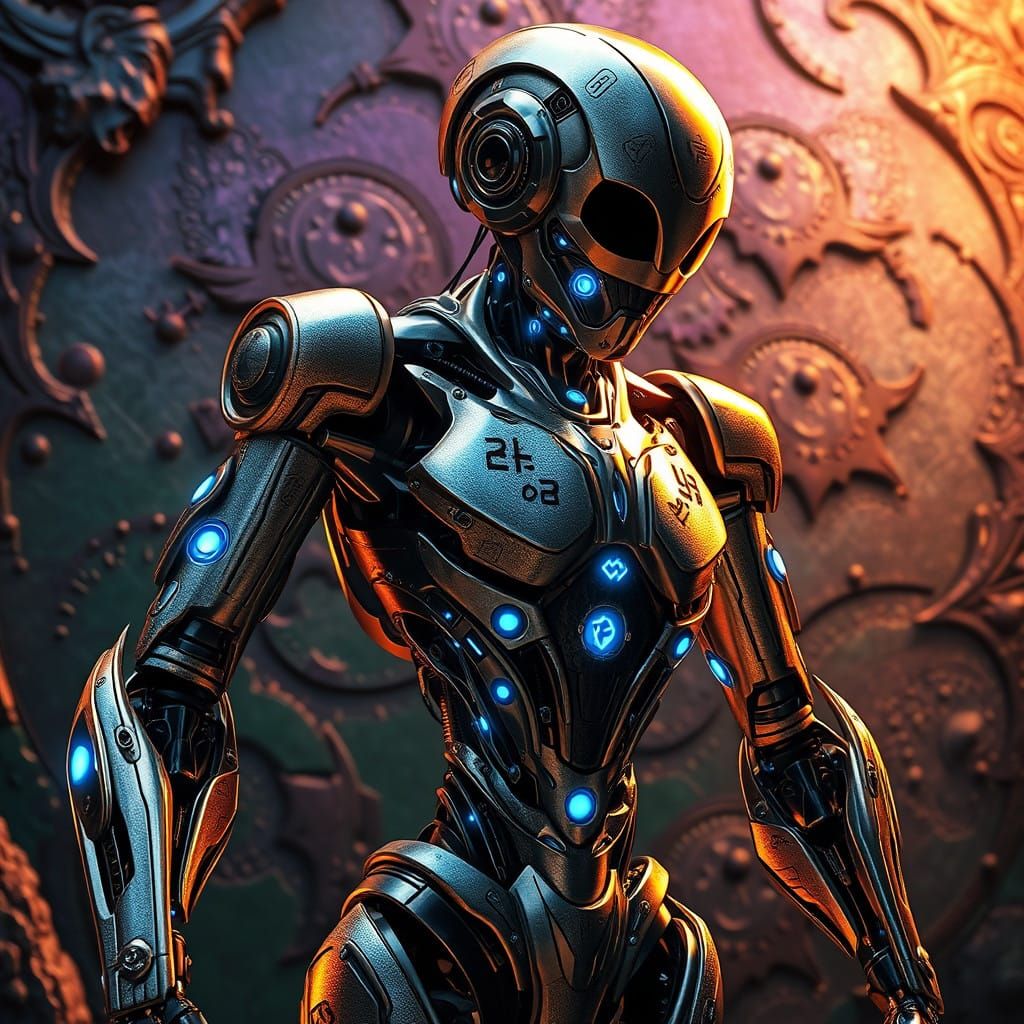 Ethereal Metal Oracle in Fantasy Realm