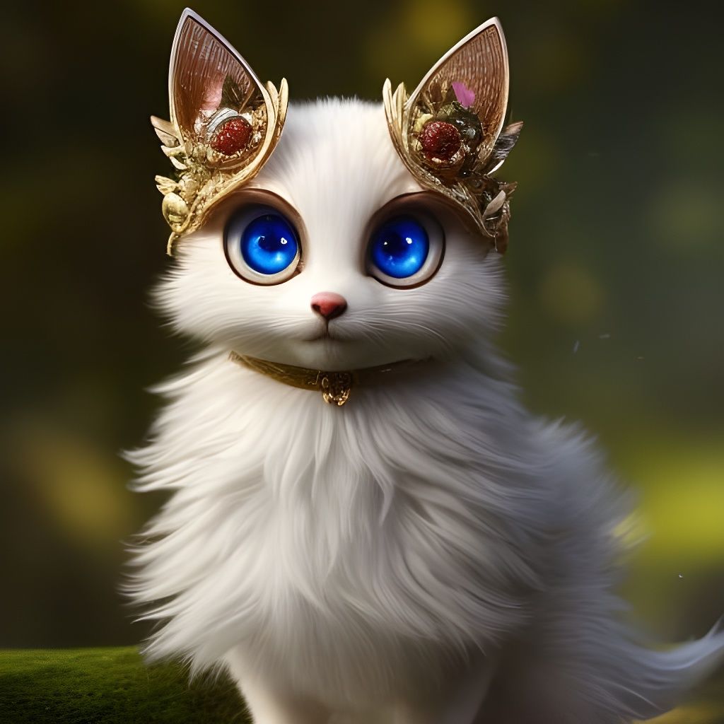 Sapphire Fox Dragon in Teacup: Detailed Digital Art