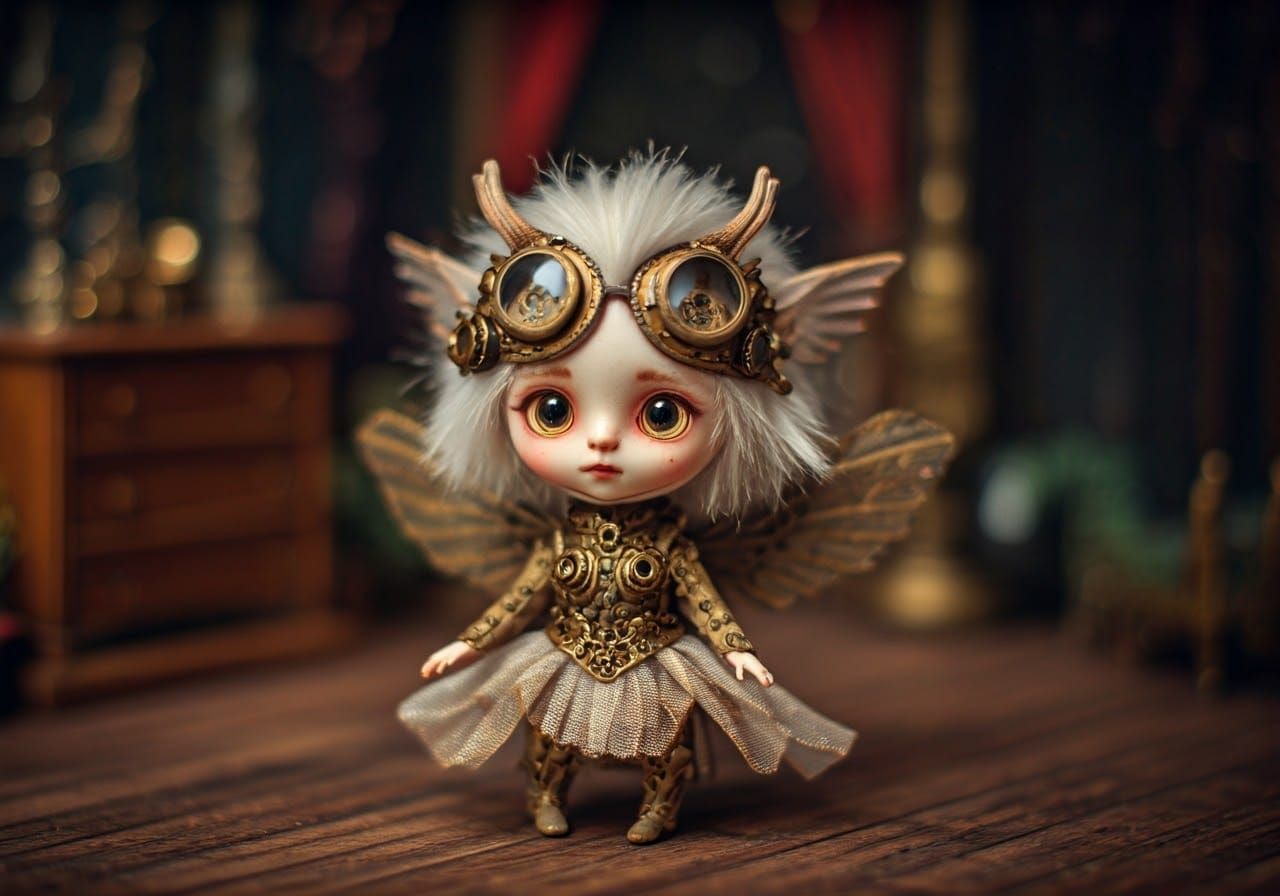 Miniature Steamplush Drago-Nymph at Dress-Up Party