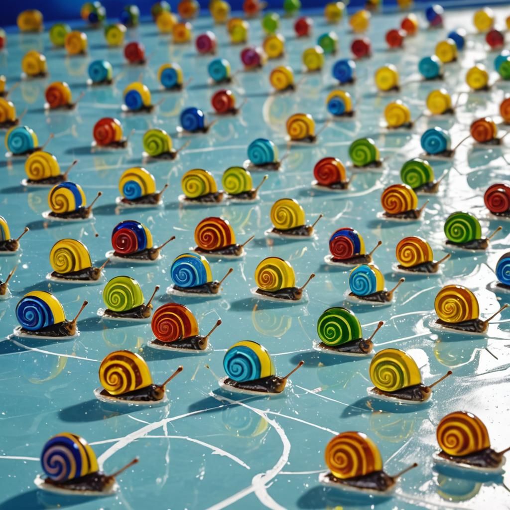 Crystal Snails Play Hockey in Synchronized Chaos