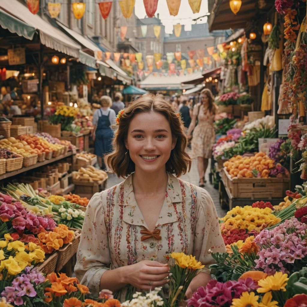 Desmond and Molly in a Retro Marketplace