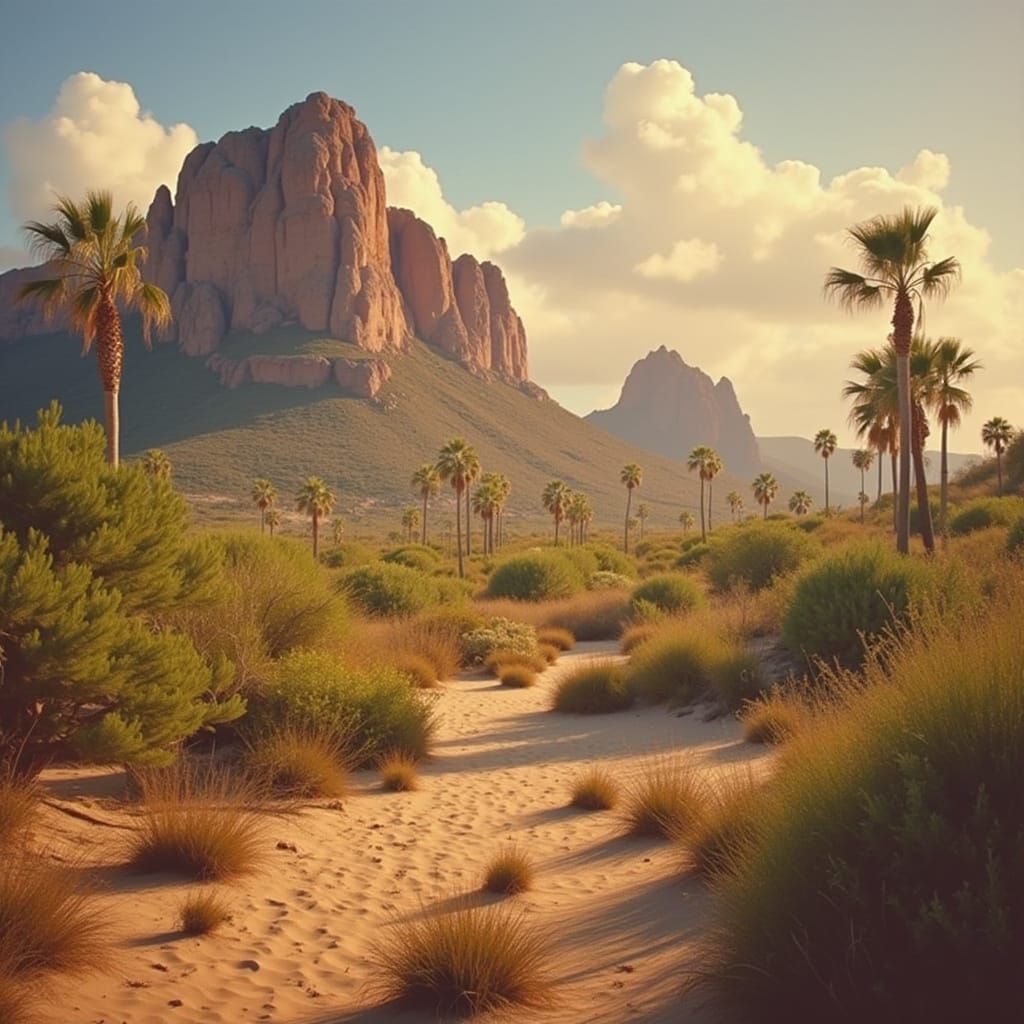 Vibrant Beach Sunset in Cinematic Film Style