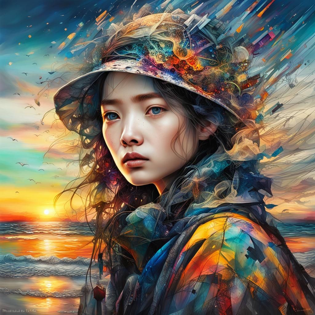 Hyperrealistic Sunset Portrait by Minjae Lee