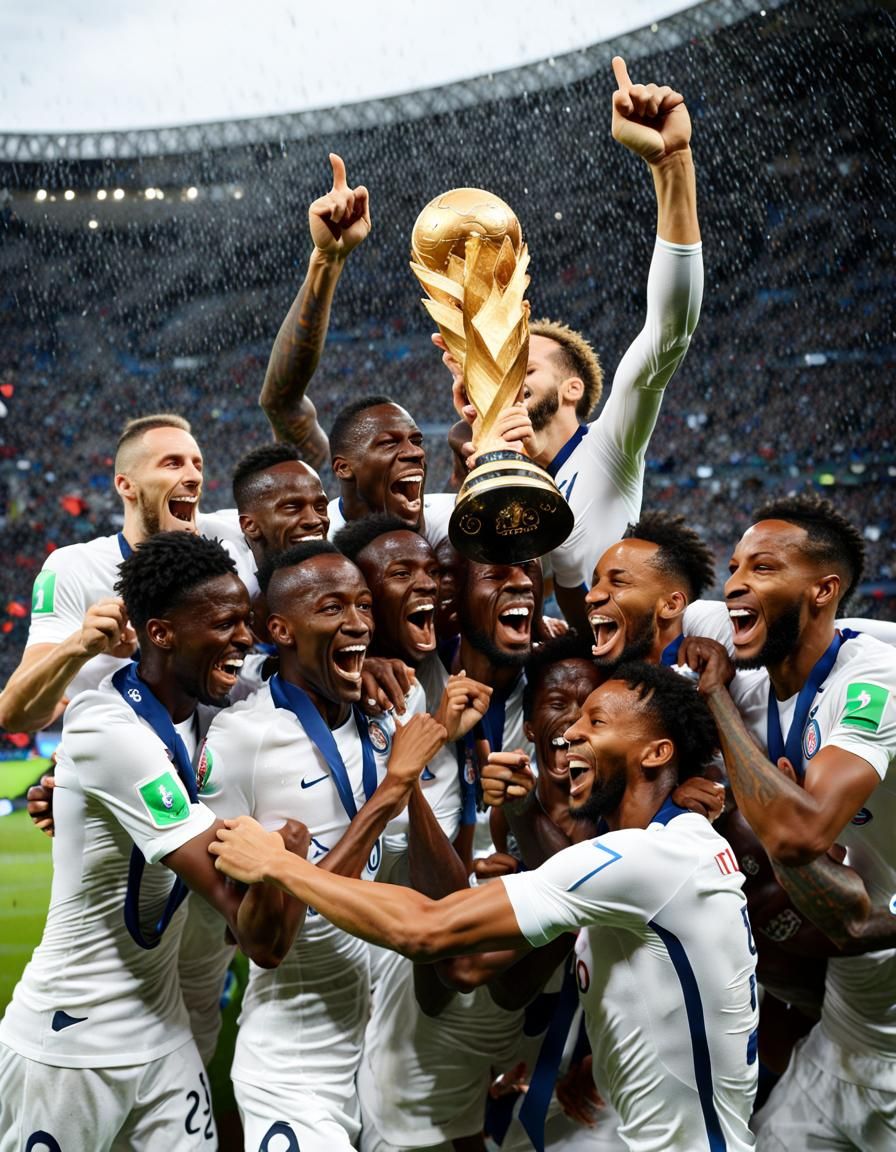 Team celebrating victory at the Fifa World Cup