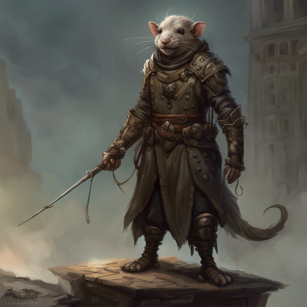 Medieval Rat Guard in Doré Rutkowski Style