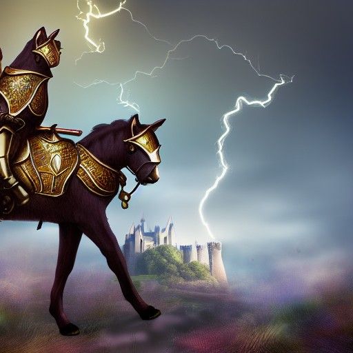 Siamese Cat Knight Rides Steampunk Horse