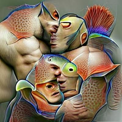 Surreal Fish-Human Hybrid Creatures