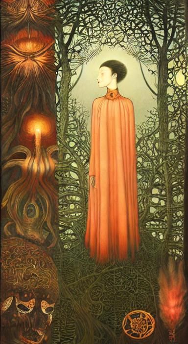 Fairytale Mycena Subcyanocephala Dream in Rich Colors