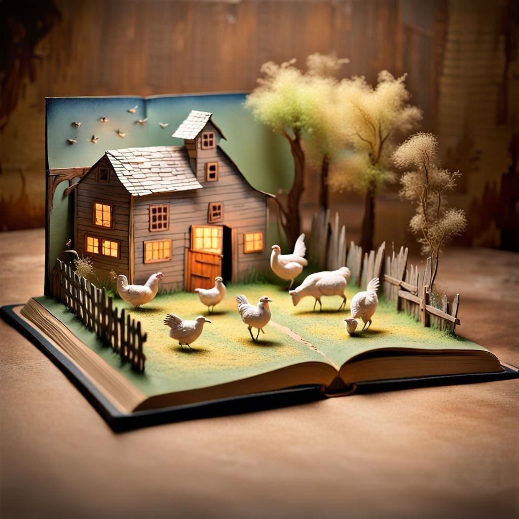 Enchanted 3D Farmyard Pop-Up Book Scene