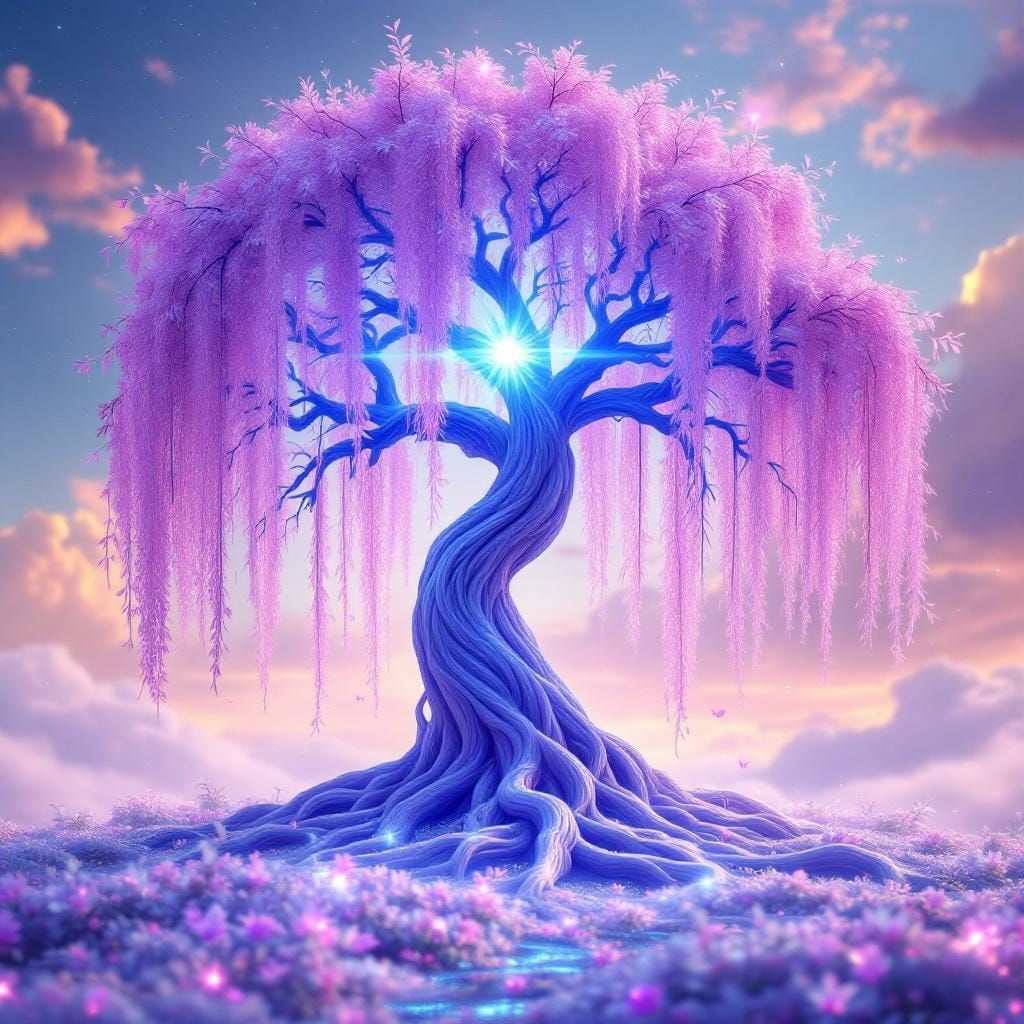 Magical Weeping Willow Reborn from Phoenix Ashes