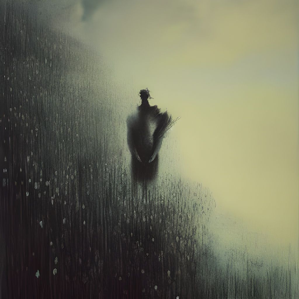 Surreal Meadow Landscape in Expressionist Style