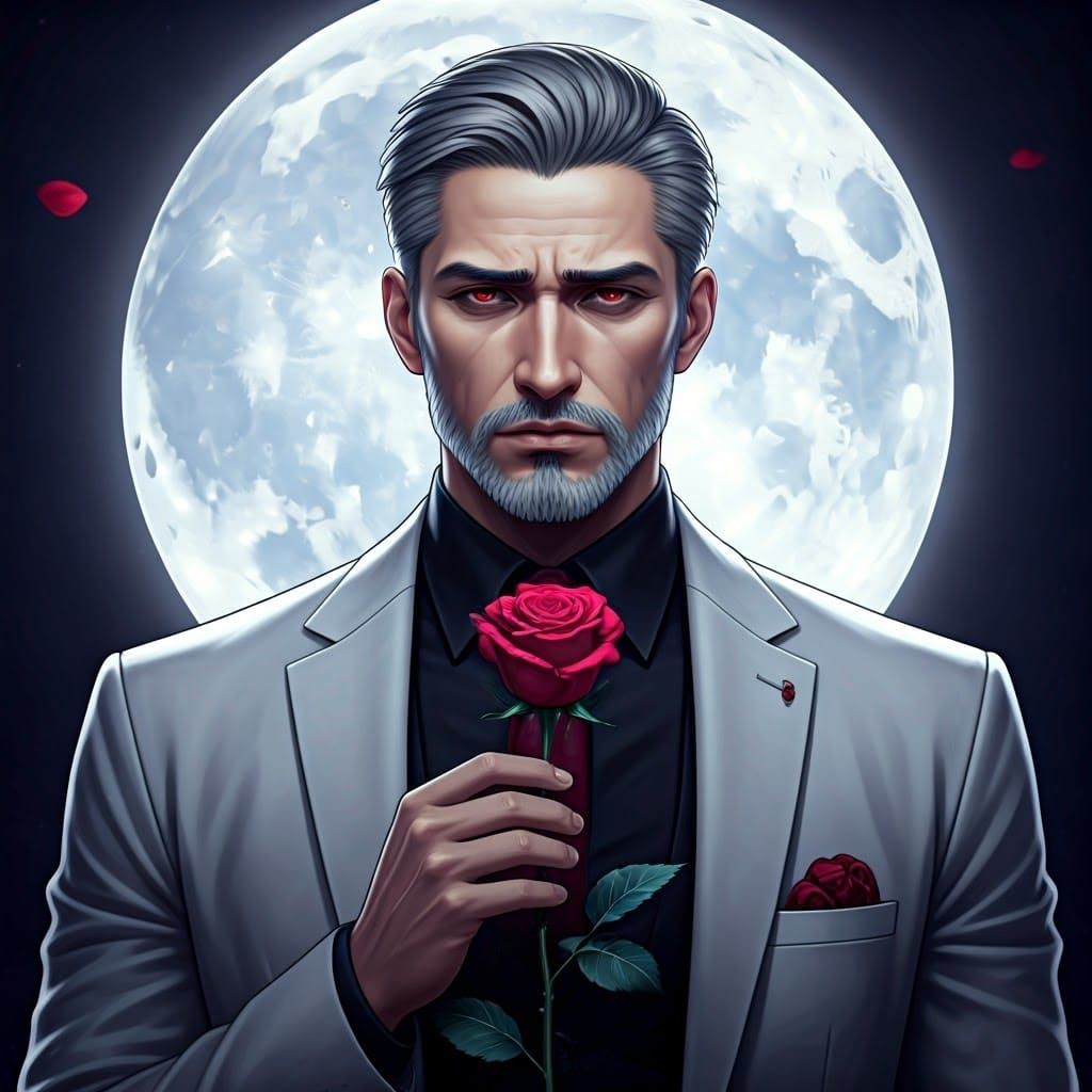 Melancholic Anime Goddess Under the Crimson Moon