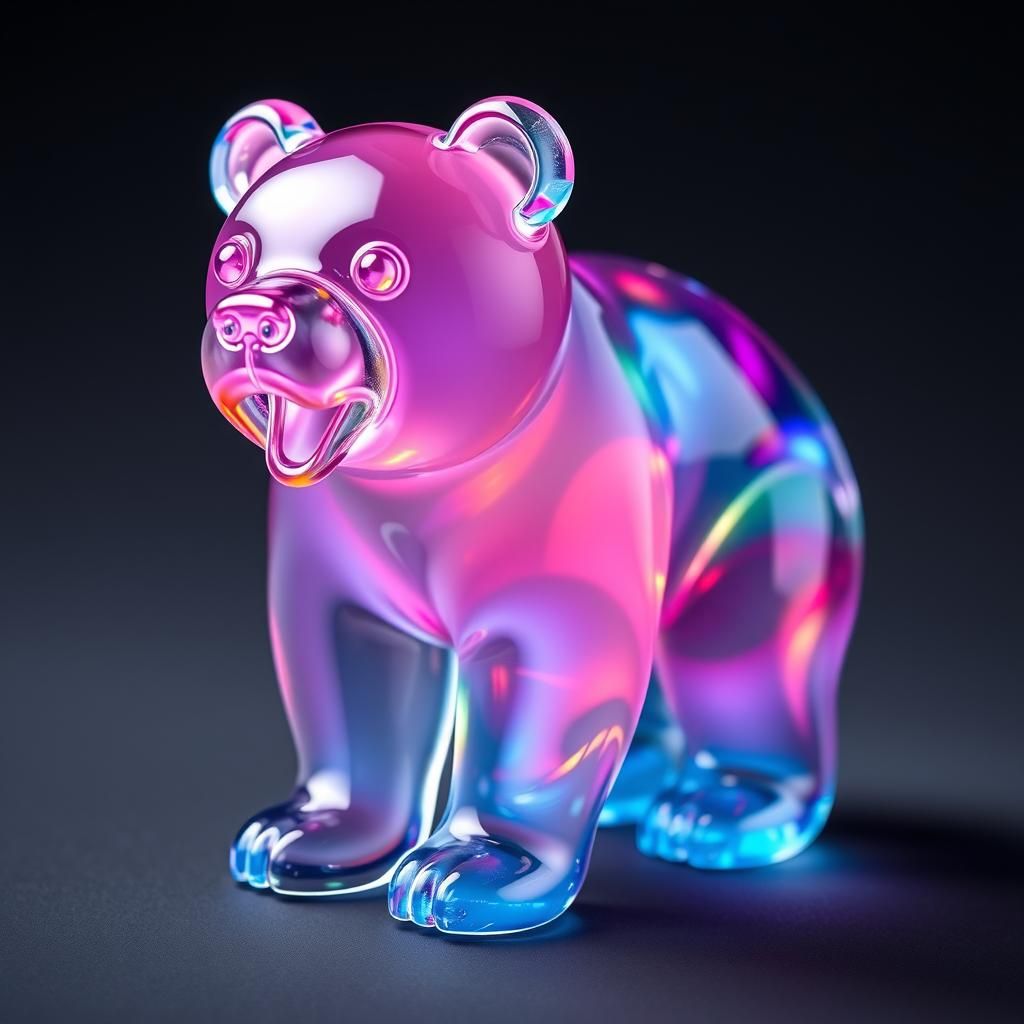 Hypercolored Glass Bear Mid-Pounce
