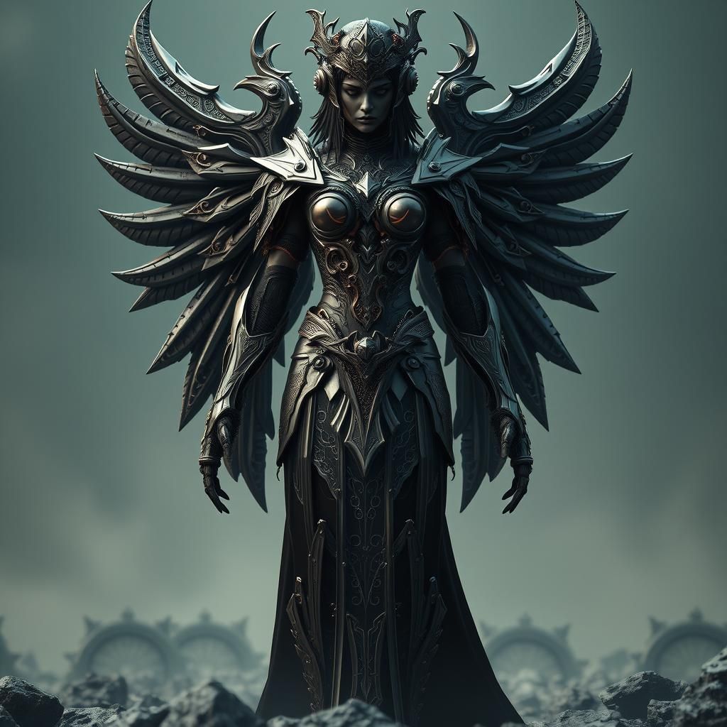 Majestic Dark Female Figure in Michelangelo Style