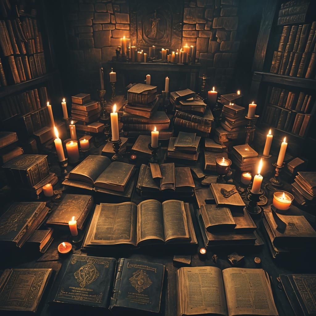 Eerie Books in Dark Fantasy Digital Art