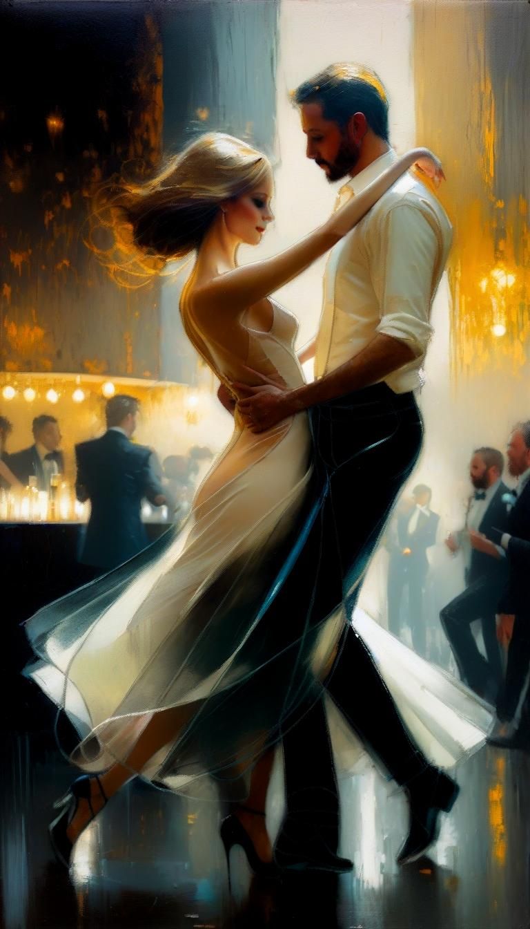 Nightclub Dance: Oil Painting in Jeremy Mann Style